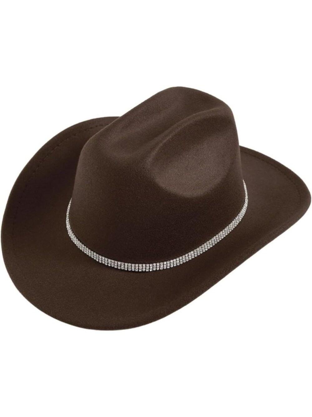 Women's Coffee Brown Rhinestone Wide Rodeo Imported Cowgirl Western Cowboy Hat